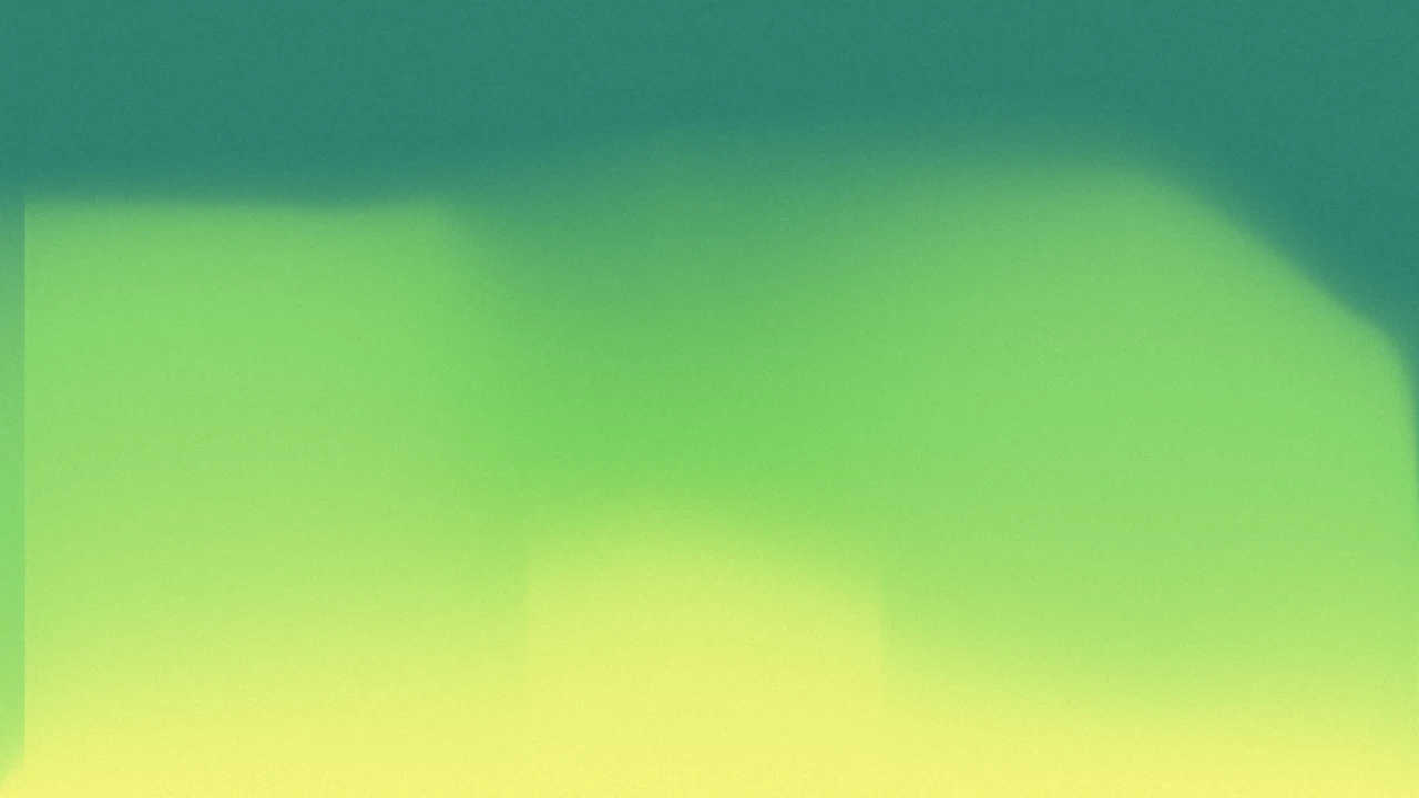 Meadow Light: Teal slopes opening into lime and pale yellow, finished with fine grain.