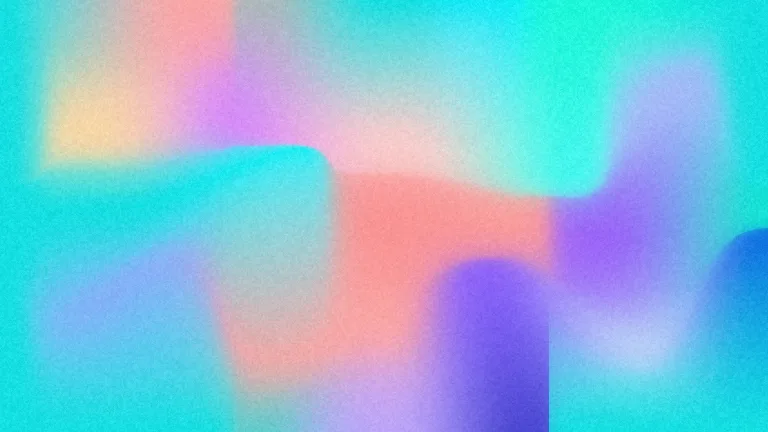 Prism Sorbet: Cyan, coral, and violet flowing through a softly grained pastel mesh.